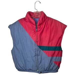 Vintage DiTrani Designs Colorblock Puffer Vest Down Fill Made in Canada Sz 8